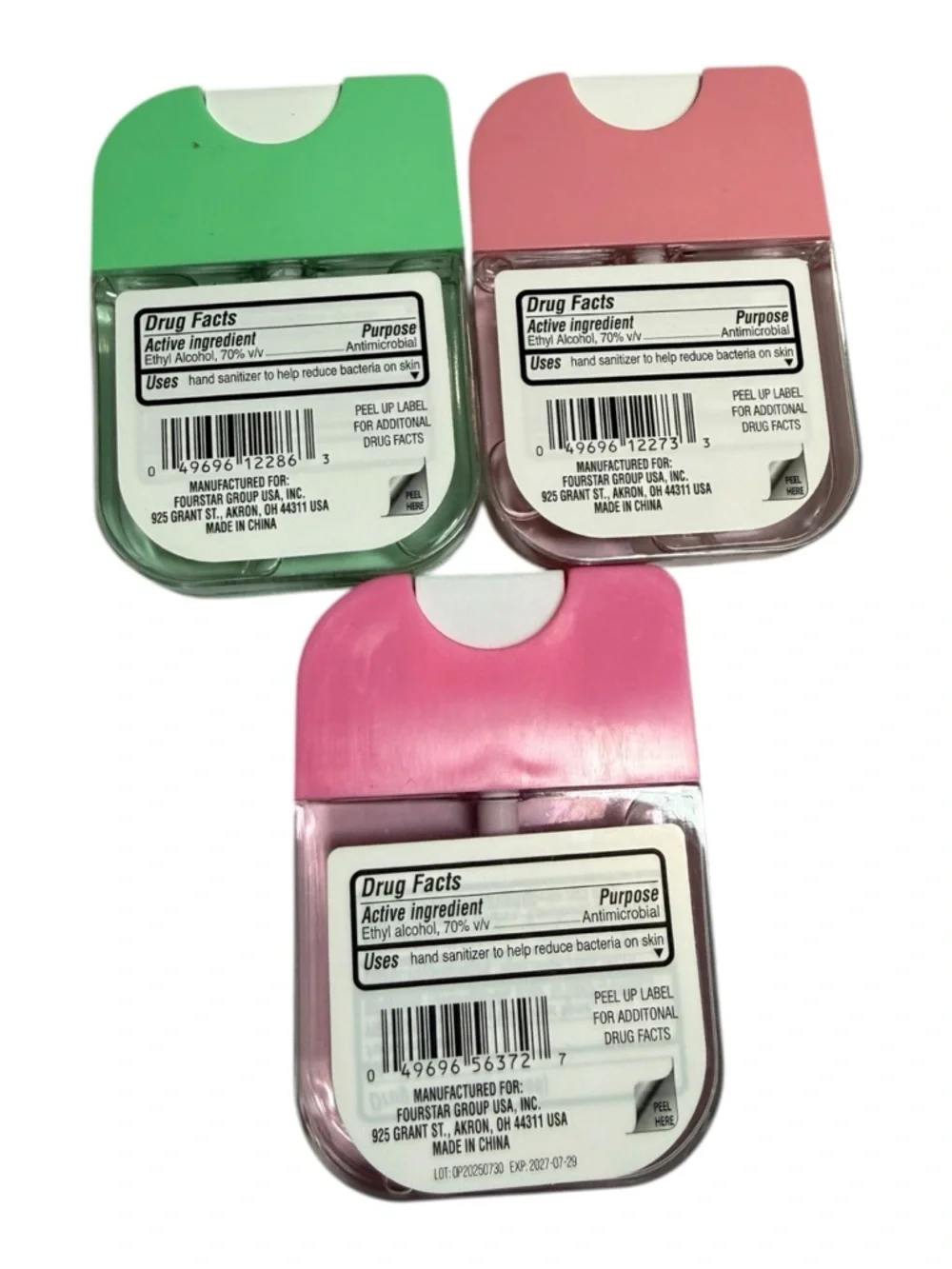 b.pure Pocket Hand Sanitizer Set 3 Pack Cucumber Mint Watermelon Confetti Cake - Picture 2 of 2